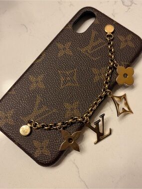 Louis Vuitton Brown Monogram iPhone X/XS Charm Phone Case